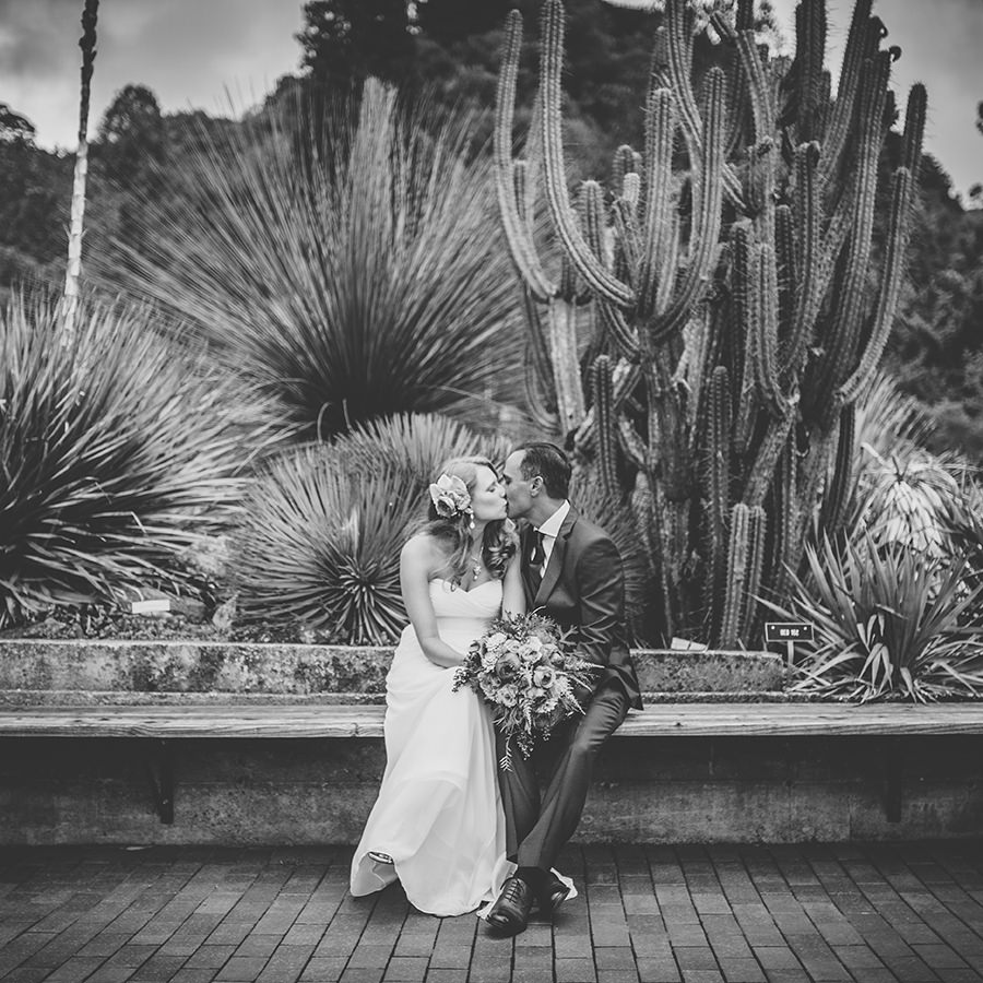 UC Berkeley Botanical Garden Wedding - Bride and groom having a sweet moment