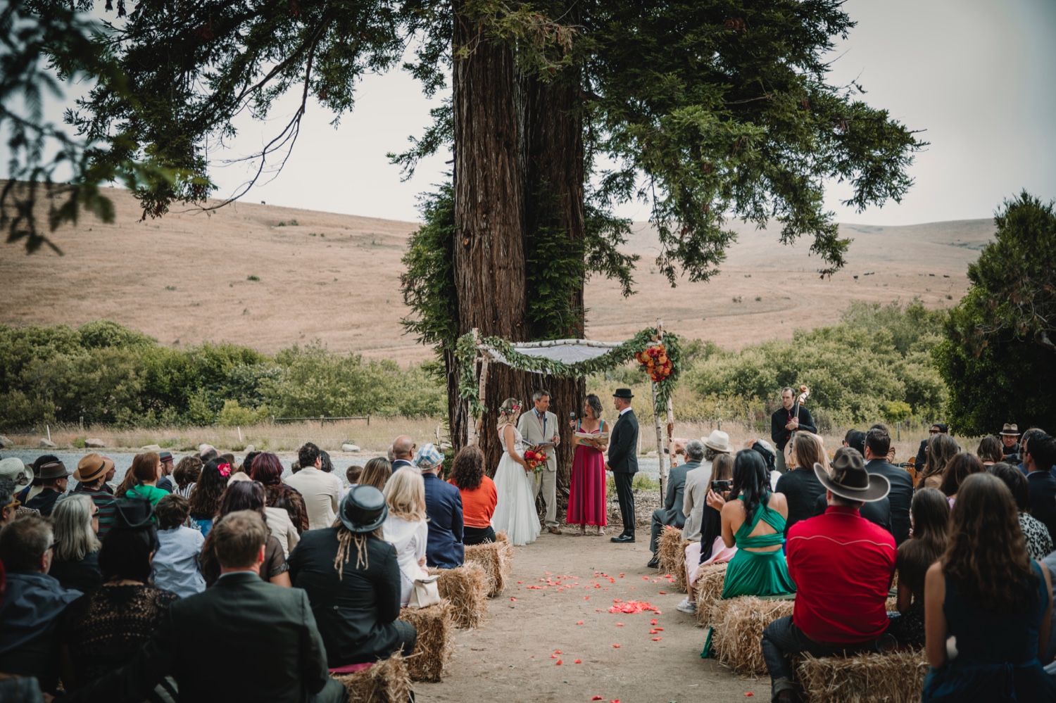 ride-with-flower-headpiece_Dapper-groom_Bride_Becca-Henry-Wedding-Photography_Stemple-Creek-Ranch-wedding-photography_wedding-ceremony_groom_Bride-with-dahlia-bouquet_i-do