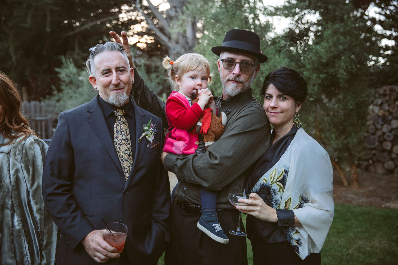 Photos of guests at a Carmel wedding reception.