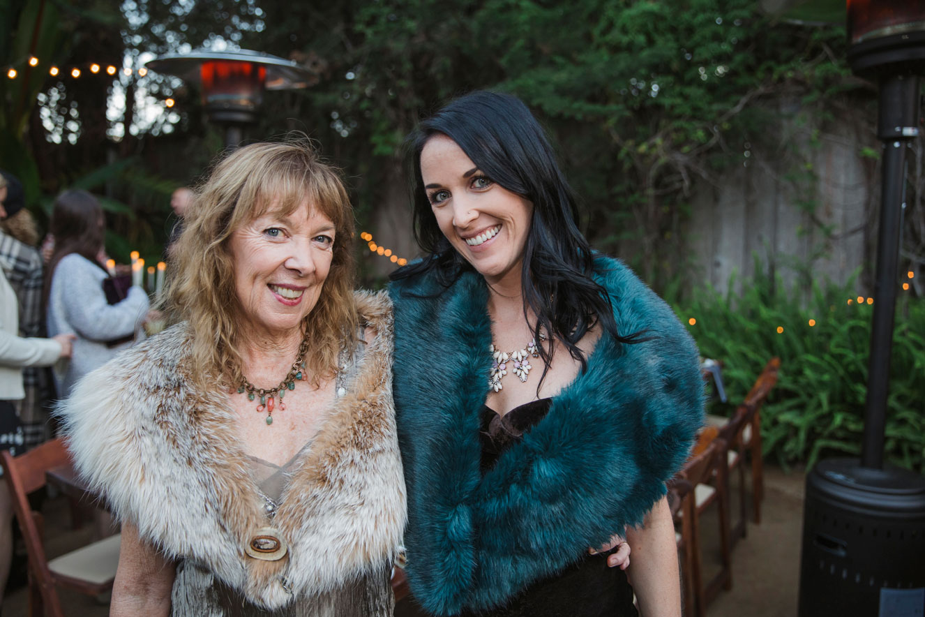 Photos of guests at a Carmel wedding reception.