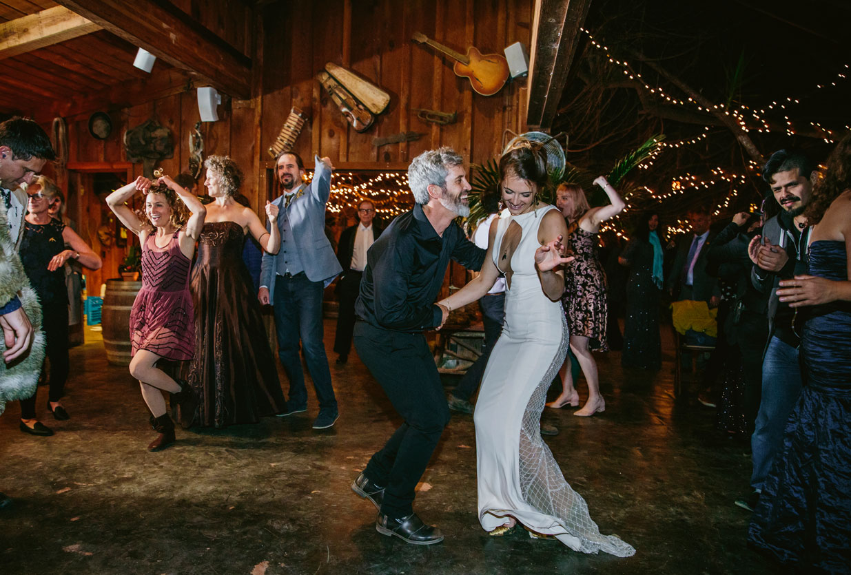 Bride and groom dancing the night away at Holly Farm wedding reception by Becca Henry Photography