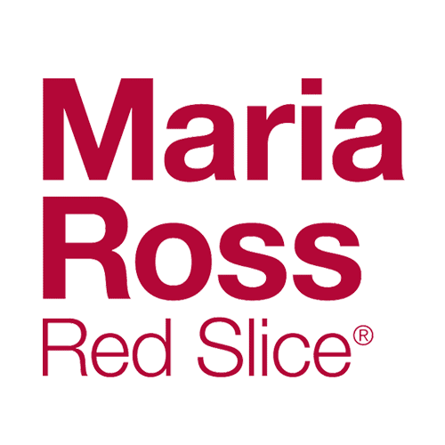 Maria Ross Red Slice logo for branding and marketing materials.