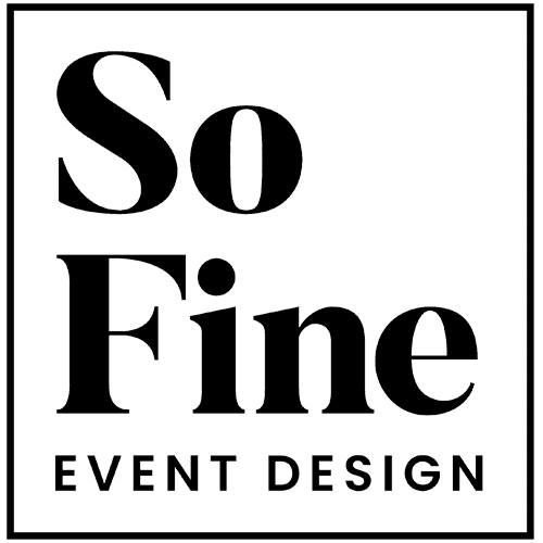 Modern logo for So Fine Event Design, a professional event planning company.